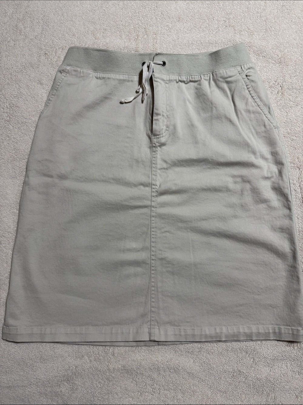 Casual Light Beige Drawstring Skirt